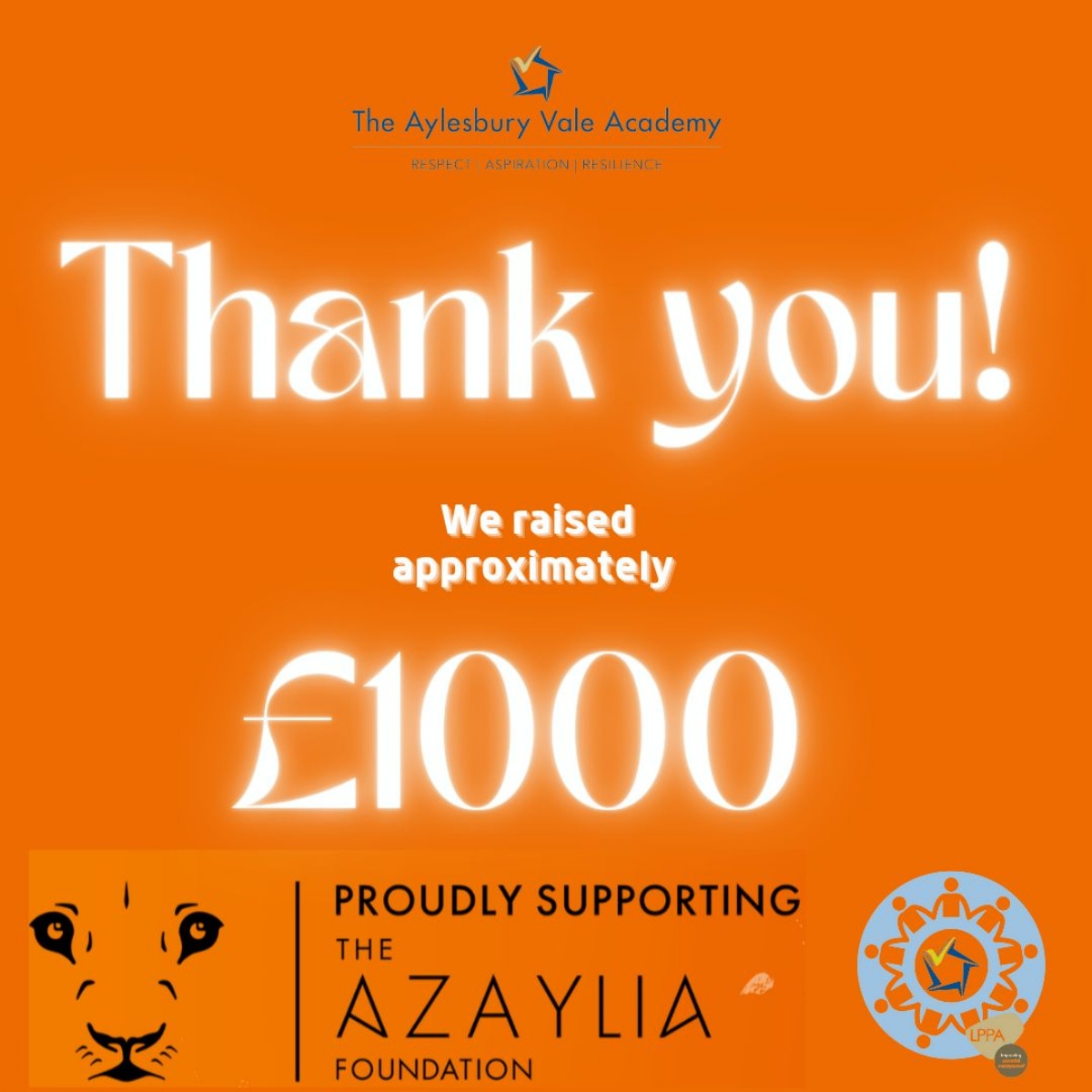 The aylesbury vale academy over 1000 raised for azaylia foundation